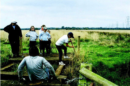 Volunteers at the Gowy Meadows